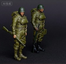 1/35 Resin Figure US Infantry Looking 2 Figures Unpainted Unassembled