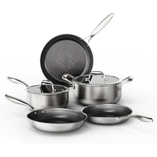 Stainless Steel Cookware Set,Pots and Pans Set Non Stick,Hybrid Ceramic Cookware