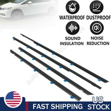 4pcs Door Window Moulding Trim Weatherstrip Seal Belts For Honda Civic 2012-2015