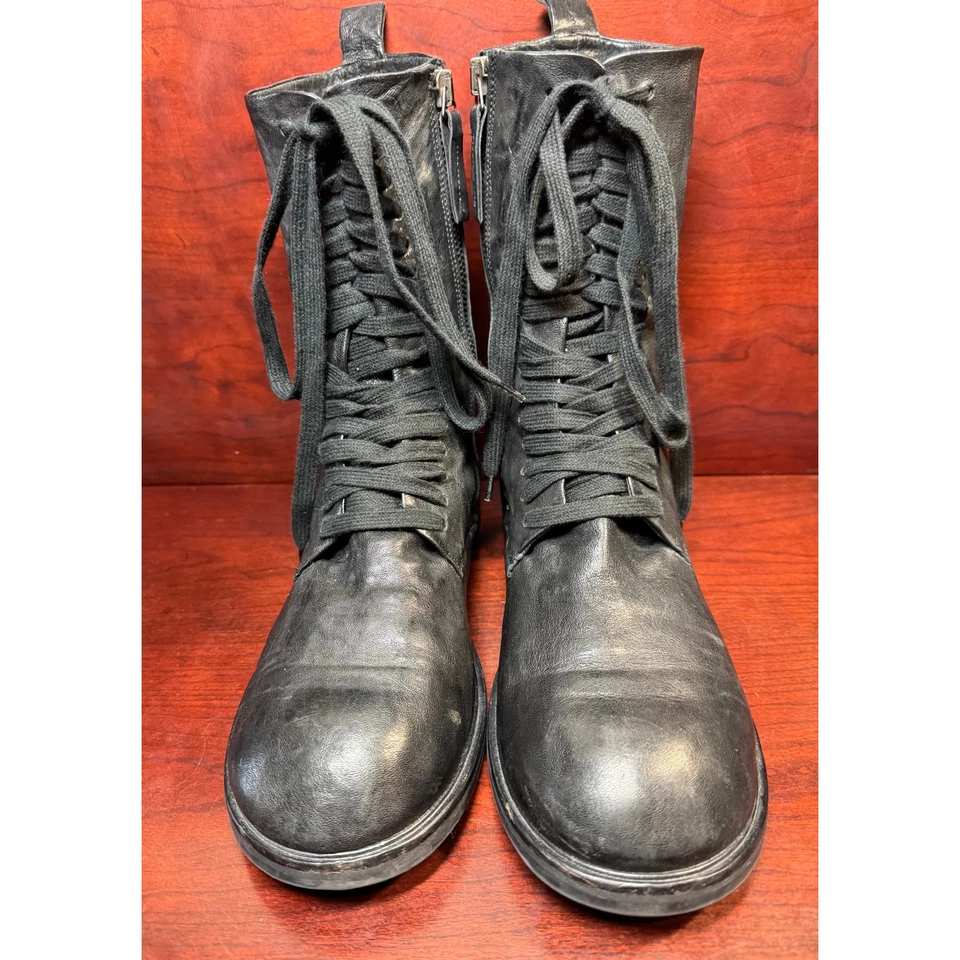 Vero Cuoio Negro Talla Euro 39 EE. UU. 8,5 Cuero Italia Medieval Talla 8,5 - 9 Para Mujer Foto 2 de 4