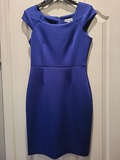 Calvin Klein Scuba Cap Sleeve dress Sheath Dress Size 6 deep purple body con 
