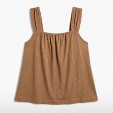 Banana Republic M Tan Gathered Strap Tank Top Womens Boho Casual