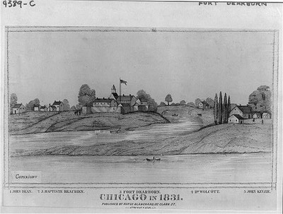 Chicago Illinois 1831 Fort Dearborn John Kinzie J Baptiste Beaubien print