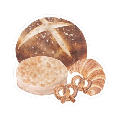 Artisan Bread Sticker | Kiss-Cut Bakery Roll Croissant Pretzel