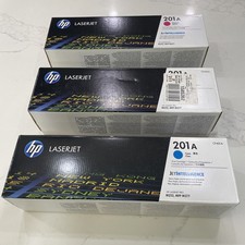 HP 201A 3-Pack Toner Cartridges CF401A CF402A CF403A CMY   Sealed New