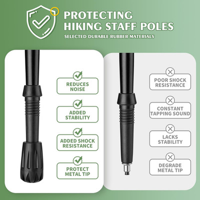 Durable Replacement Rubber Tips for Trekking Poles - Universal Anti-Slip Hiki...