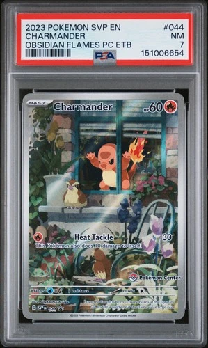 2023 POKEMON OBSIDIAN FLAMES POKEMON CENTER ELITE TRAINER BOX CHARMANDER PSA 7