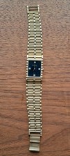 Classy Vintage Gold Tone WITTNAUER Men's Square Watch With Diamond Accents