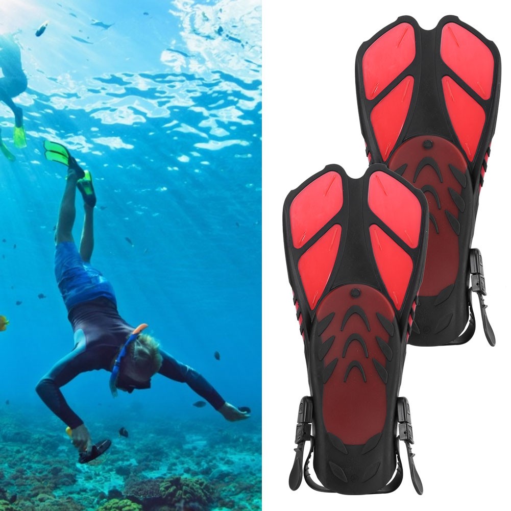 Adjustable Adult Diving Fins Comfortable Swimming Flippers For Water Sports Blue