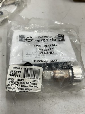 RFS Rapid Fit 7/16 Din Male Connector for 1/2 LCF12-50J Cable. New Old Stock