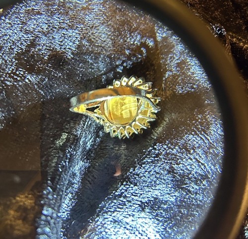 1981 24K Gold 5 Yuan Chinese Panda Coin Gold Ring 10k 7.5 Emeralds Diamonds - Picture 3 of 10