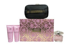 Image of Versace Bright Crystal Gift Set 90ml EDT + 100ml B/L + 100ml S/G + Bag