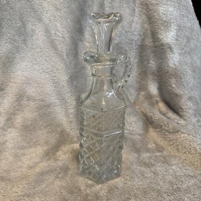 Anchor Hocking Wexford Glass Decanter Oil & Vinegar Cruet 7+ in High