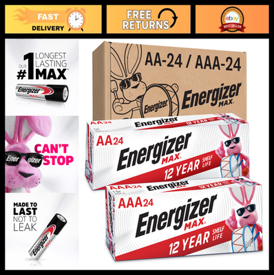 #ad 48 Count AA amp; AAA Batteries Combo Pack 24 Max AA amp; 24 Max AAA Long Lasting P $59.99