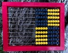 Gently Used RED Frame COTTER ABACUS- GREAT 4 ALL AGES, plastic frame, metal rows — photo 1