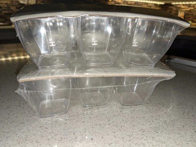 Up to 4 NEW EMI-Yoshi 12 Piece Squares Clear Plastic 2oz Mini Mugs with Handles