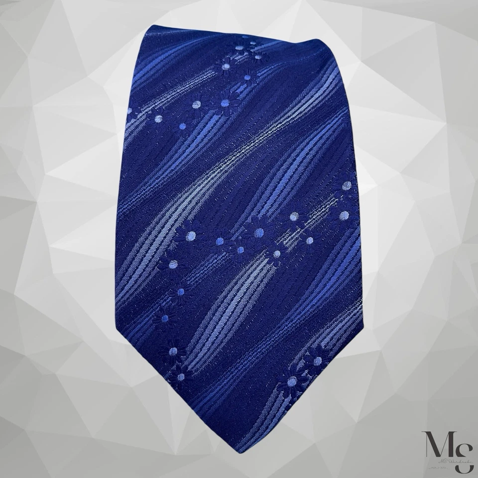 KENZO PARIS Blue Floral Silk Tie Made In Italy 57”-3.5" EX COND - Image 3 of 4