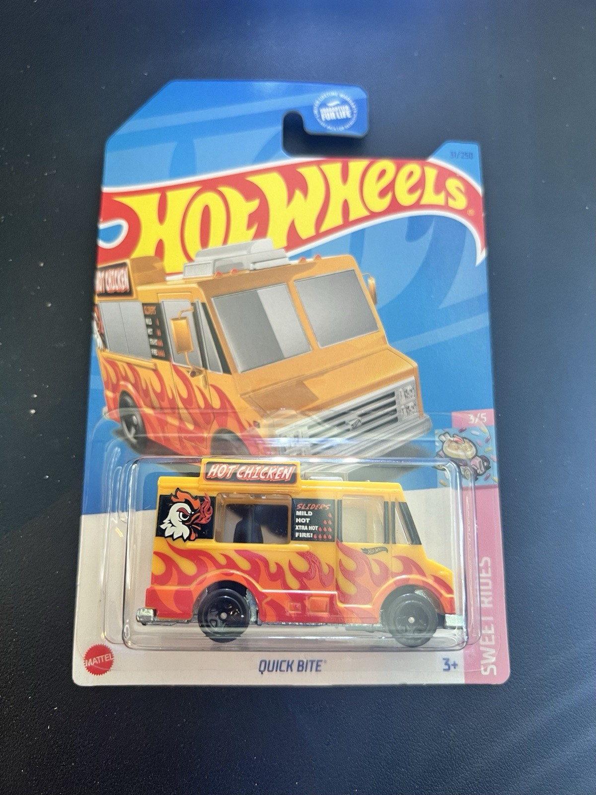 Hot Wheels Sweet Rides 3/5 (2021) Yellow Quick Bite Toy Truck 31/250