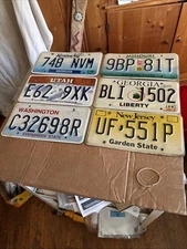 Lot # 11 Of 6 License Plates Different States 2021 Or Older
