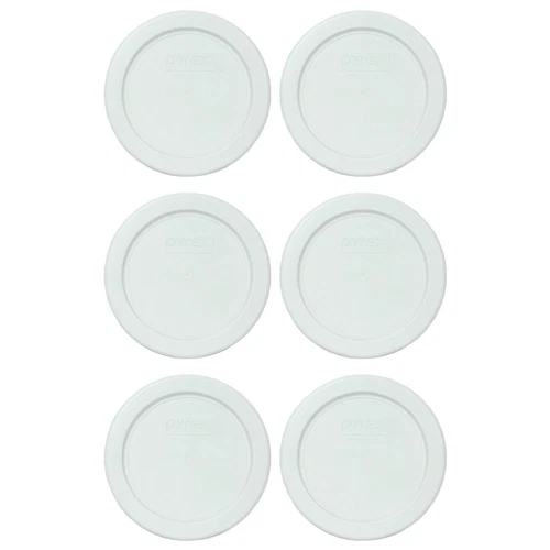Pyrex 7202 PC White Replacement Lids for 1 Cup Glass Bowl BPA Free USA Made