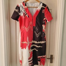 Viccio Size 12 Dress Black Pink Designer Zip Bust Holiday Summer