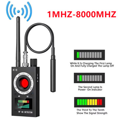 K18 KAMERA AUFSPÜRGERÄT WANZEN FINDER DETEKTOR RF BUG-GSM GPS 1MHz-8000MHz DE