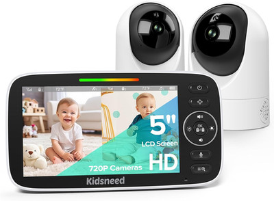 5'' Split Baby Monitor with 2 HD 720P Cameras