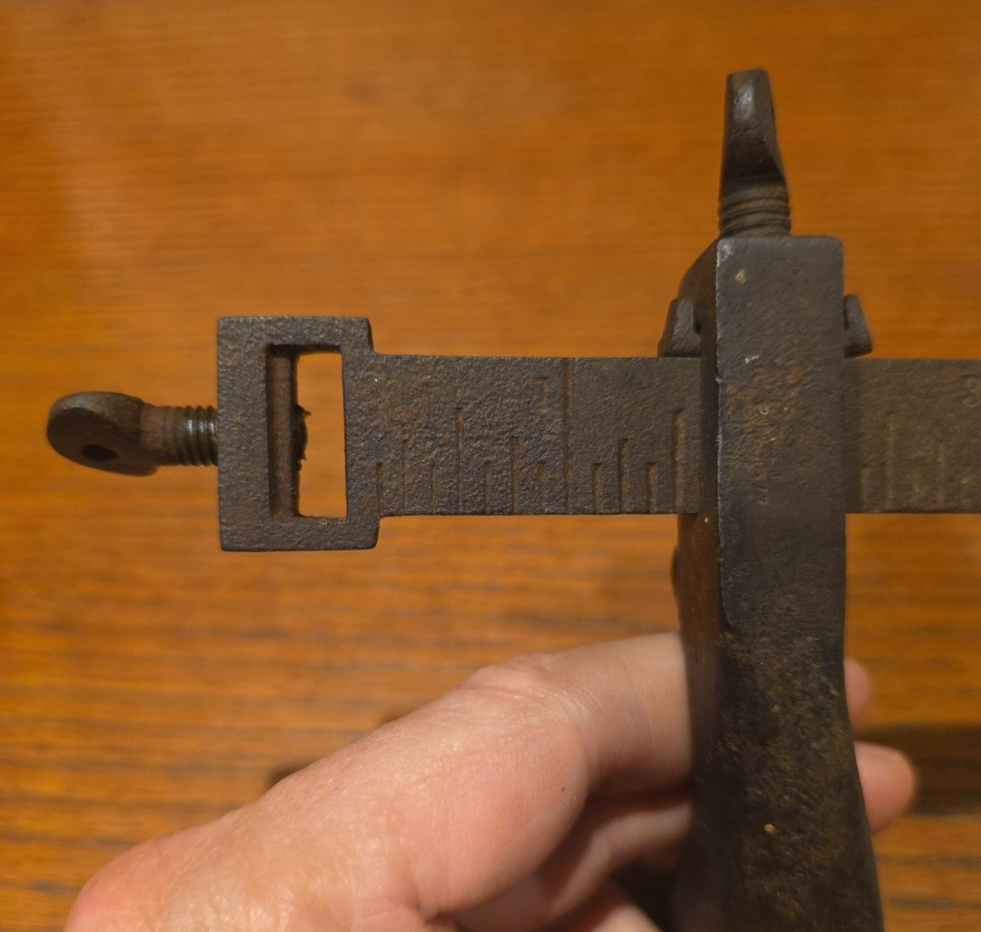 1876 Antique C S OSBORNE  Leather Cutting Gauge Tool Cast Iron Pistol Grip USA