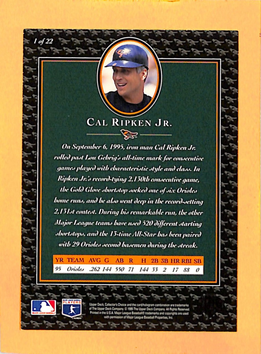1996 Collector's Choice Ripken Collection #1 Cal Ripken Jr