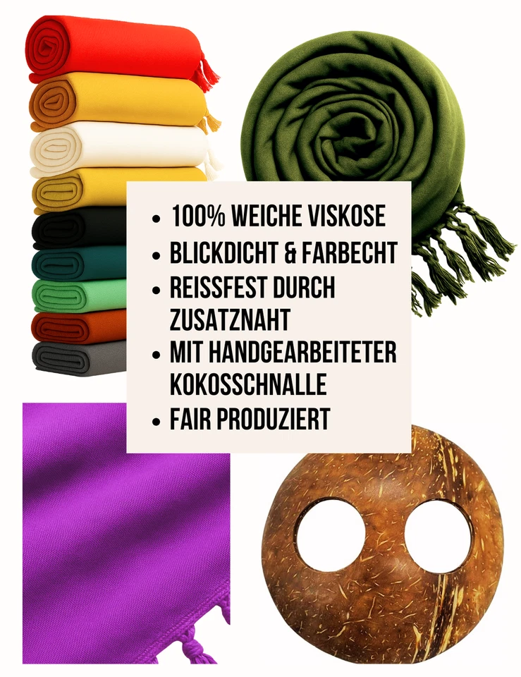 PANASIAM Sarong Plain Pareo Scarf Shawl Beach Towel Wrap Dress Top Quality - Image 4 of 4