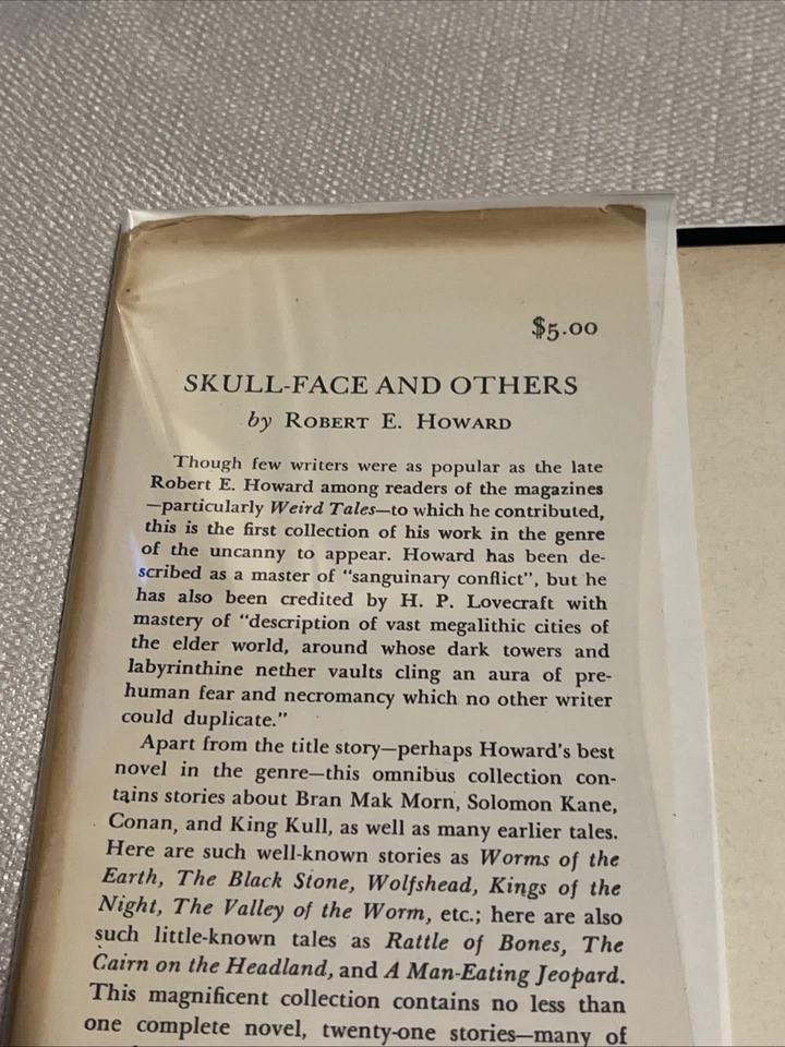 Robert E Howard *RARE* Skull-Face And Others - Arkham - 1946 - 1st ED LTD - Image 2 of 4