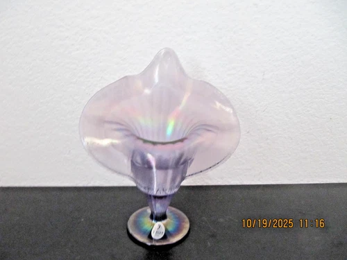 Vintage Fenton iridescent purple violet JACK in the PULPIT vase 7" x 5"