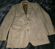 Brown Vintage Imperial By Hagar Herringbone Style Mens Blazer Sz 40