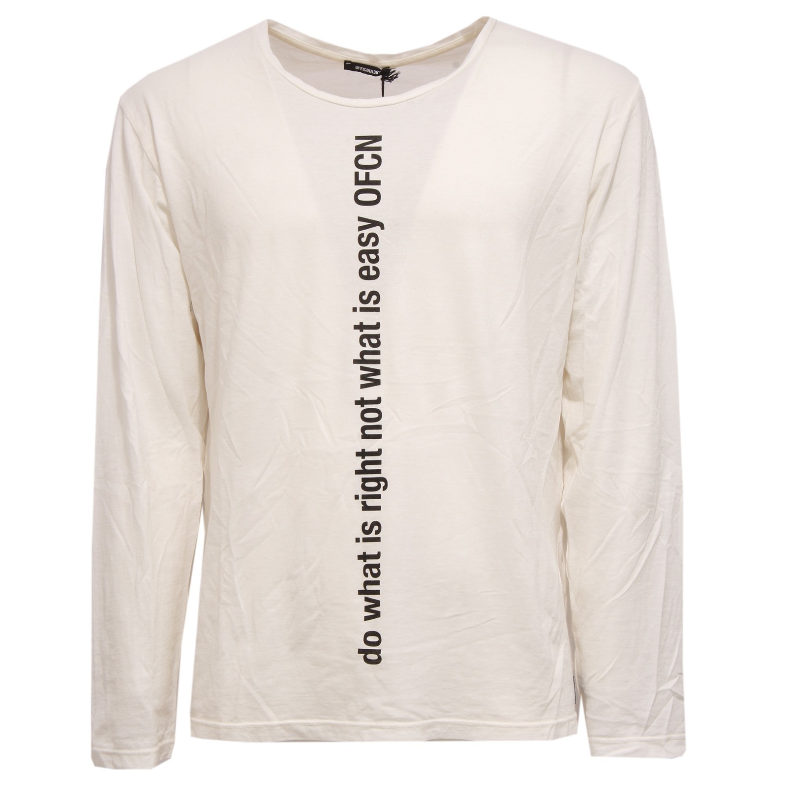 7052W мужская хлопковая футболка maglia uomo OFFICINA36 цвета слоновой кости