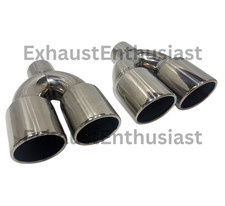 Para Audi S3 S4 S5 S6 Doble 2.5" a 3.5" OD Cuádruple Punta de Escape Doble Pared Inoxidable