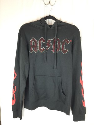 ACDC Men s Unisex Band  Hoodie Black Red Graphic High Way To Hell Size S New