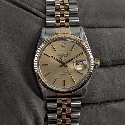 Rolex Datejust Two-Tone Yellow Gold / SS Mens Watch Full Set w/B&P Ref: 16013