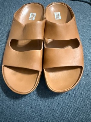 Fitflop Shuv 2 Bar Slides light tan great shape! Size 6