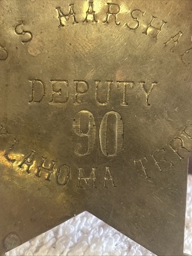 U S MARSHAL DEPUTY 90 OKLAHOMA TERRITORY STAR BADGE - Picture 8 of 10