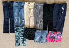 Lot of 10 - Girls Bottoms - Jeans, Pants, Shorts Capri - Size 7 8