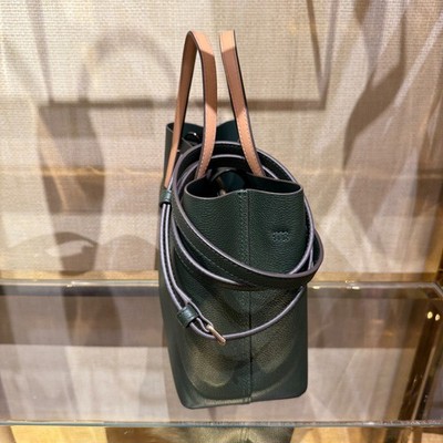 Tory Burch Blake Small Tote 177133 Basil Pebbled Leather $350 | eBay