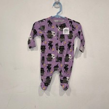 Old Navy Halloween Haunted House Zip Up Footed 1 Piece Pajamas NEW Newborn 7 lbs