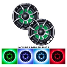 Wet Sounds REVO 6-XSB-SS BlackXS Stainless Grill 6.5" Marine LED Speakers