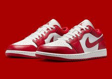Nike Air Jordan 1 Low Shoes Summit White Varsity Red 553558-166 s NEW Size 10.5