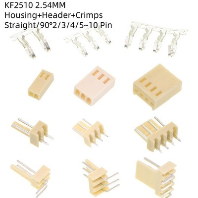 KF2510 2,54MM Steckverbindersatz 2~10P Gehäuse + Pin Header + Crimpkontakte