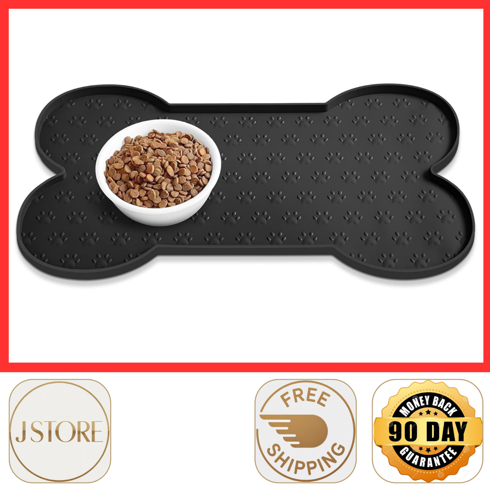 Mat Anti-slip Silicone Dog Bowl Mat Thicker Pet Placemat Wat