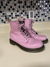 Dr Martens Delaney Kids Size 3 Soft Pink Combat Boots