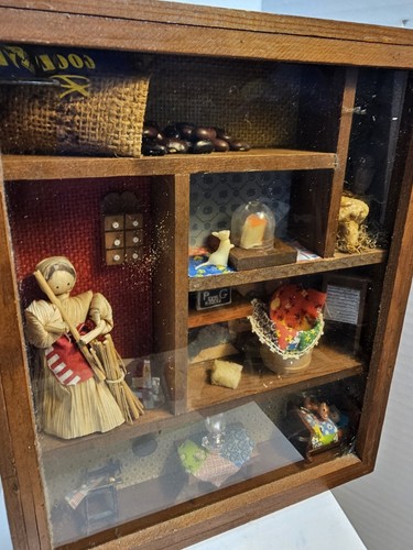 Handmade MCM Vintage Wooden Kitchen Shadow Box Primitive 3D Decor - Picture 2 of 10
