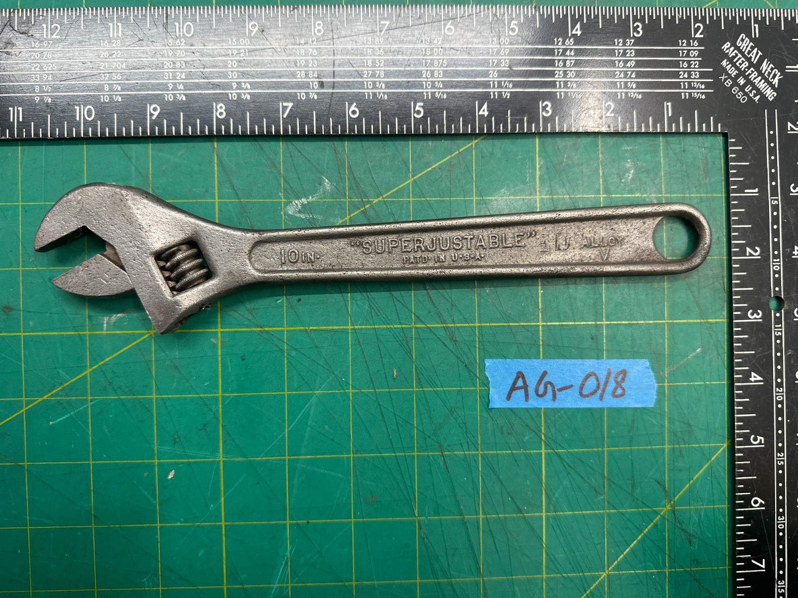 Vintage J.H. Williams & Co. 10" Superjustable Adjustable Wrench Drop Forged USA