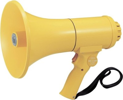 Toa Hand Megaphon mit Pfeife Sound ER-1115W Mittelgroß M Gelb 15 W Kostenlose...